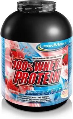 Produktbild von IronMaxx 100% Whey Protein - 2350g-Dose Himbeere