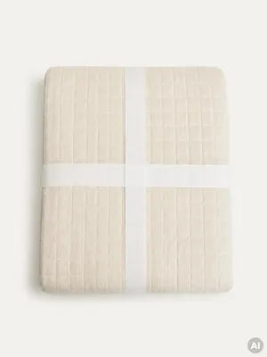 Zdjęcie produktu dla HOMLA Narzuta A bawełniana beżowa z ozdobnym pikowaniem 200x220 cm