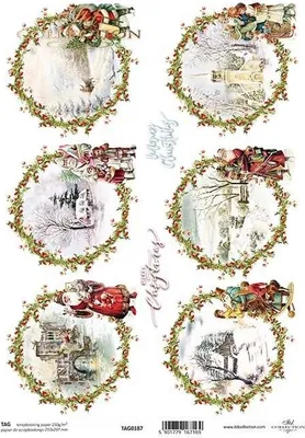 Image de ITD COLLECTION 21x29cm A4 recto Scrapbooking Craft Papier 250g - TAG0187 Noël