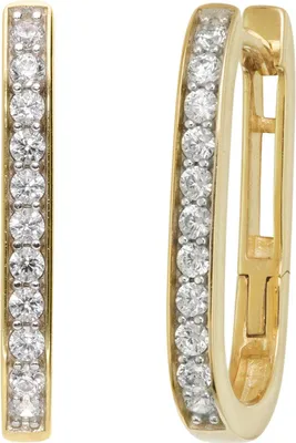 Produktbild von trendor 21156 Damen-Ohrringe Gold 333/8K Klapp-Creolen mit Zirkonia