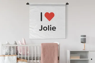 Produktbild von MuchoWow® Wandteppich Wandbehang Ich liebe - Jolie - Girl 90x90 cm Tapisserie Dekoration Wandtuch - Wandaufhänger