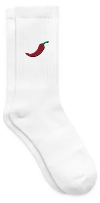 Produktbild von Spreadshirt Stickmotiv Chili Tennissocken, 37-41, Weiß