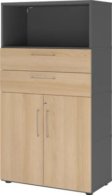 Produktbild von Hammerbacher Kombischrank FlexWall 4OH graphit/eiche