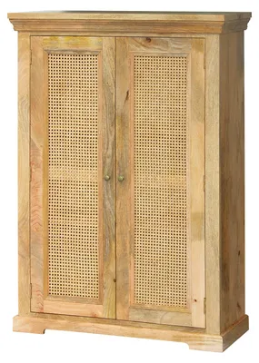 Produktbild von home24 Massives Highboard mit 2 Türen - Mango / Beige