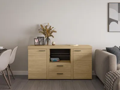 Image de AX LIVING Armoire à tiroirs Commode Spacoro 2P2T Moderne chene huilé