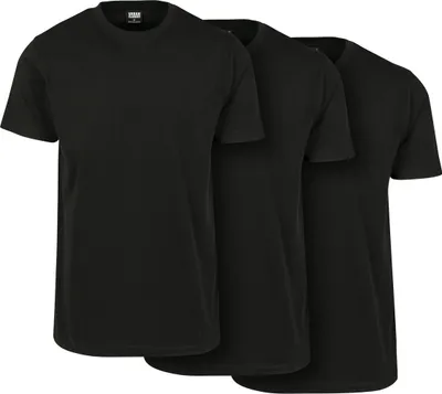 Image de Urban Classics TB2684B | Basic Tee 3-Pack T-Shirt Homme - Couleur : Black/Black/Black - Taille : 5XL