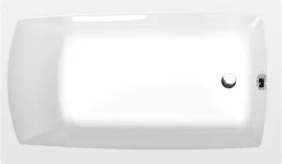 A top-down view of a white bathtub.