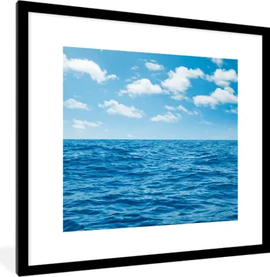 Produktbild von MuchoWow® MuchoWow® Gerahmtes Poster Meer - Wolken - Blau 40x40 cm - Poster mit zchwarzem Bilderrahmen - Poster - Plakat im Rahmen