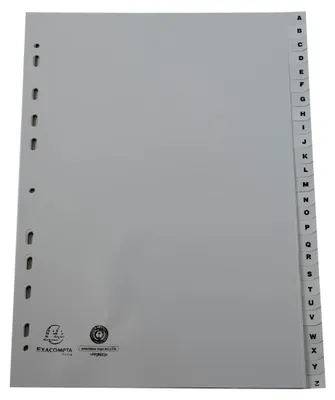 Produktbild von Exacompta 20x Register A4 RC-PP grau 120µ Taben A-Z 26 Positionen Grau 1726E