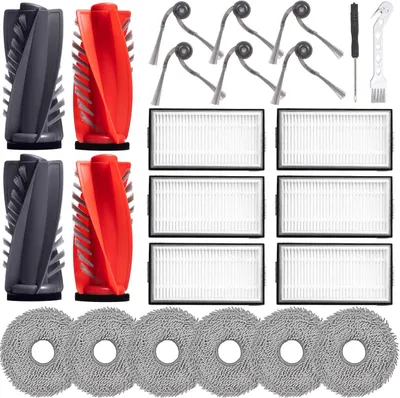 Produktbild von Ersatzteile für Roborock Saros 10R/G20S Ultra Saugroboter, Zubehörset mit 2 Doppel-Hauptbürsten, 6 Filtern, 6 Seitenbürsten, 6 Wischpads, 1 Reinigungsbürste und 1 Schraubendreher