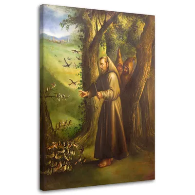 Obrázek produktu pro Fototapeta - Feeby - Moderní dekorace na zeď - Svatý František z Assisi - Fotodárek - Plátno 70x100 Large