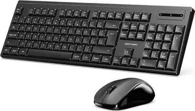 Image de Vention Clavier et souris sans fil silencieux et complet Noir Type Slim - US