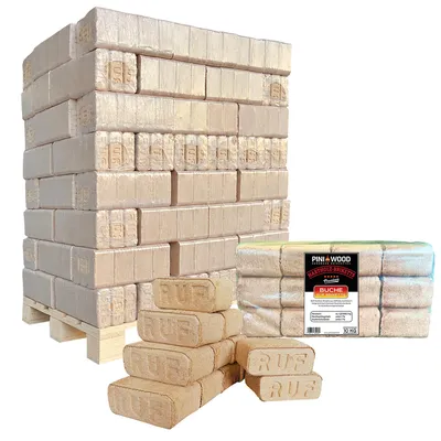 Produktbild von PINI RUF Holzbriketts 100% Buche 960 kg Palette Hartholz Briketts für Kamin Ofen Feurstelle Grill