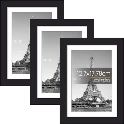 Obrázek produktu pro Rám na fotografie 13x18 cm, černý, sada 3 kusů, plast, vhodný pro fotografie a plakáty
