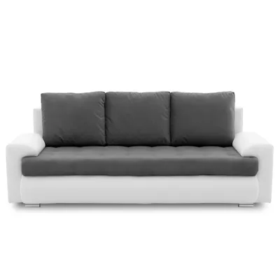 Produktbild von Couch  mit Schlaffunktion,  Schlafcouch mit Bettkästen, TOKIO VII 222x96cm, Dunkelgrau&Weiß