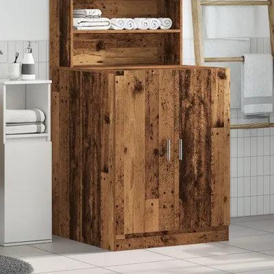 Produktbild von "im Sonderangebot" Waschmaschinenschrank - CLORIS - Badezimmerschrank - schlichte Design - Altholz-Optik 70,5x71,5x91,5 cm - DEMöbel4024546