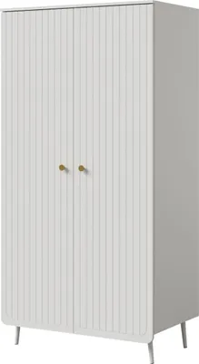 Produktbild von Drehtürenschrank Chloe 2D 100 Weiß (schwarzer oder goldener Griff)