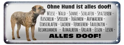 Produktbild von Blechschild Spruch 27x10cm Ohne Hund ist alles doof Dekoration