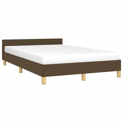 Imagen del producto de Maison Exclusive: Estructura de cama sin colchón, color marrón oscuro, 120x190 cm, tapizada en tela