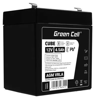 Produktbild von Green Cell® AGM 12V 4.5Ah VRLA Bleiakku Ersatzakku zyklenfest wartungsfrei USV