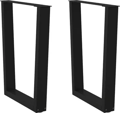 Produktbild von Esstisch Beine V-Form 2 Stück Schwarz 70x(72-73,3) cm Stahl
