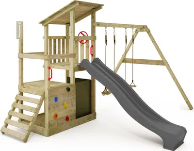 Immagine prodotto di Torre giochi Fatmoose FruityForest Fun XXL con altalena e scivolo, colore antracite
