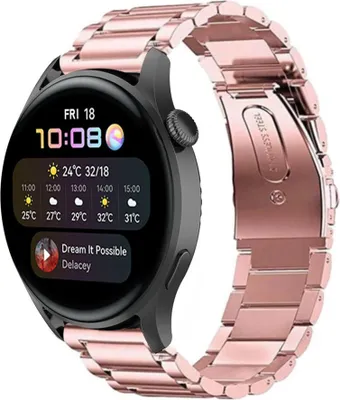 Produktbild von Strap-it Huawei Watch 3 (Pro) Stahlarmband (Rosa)