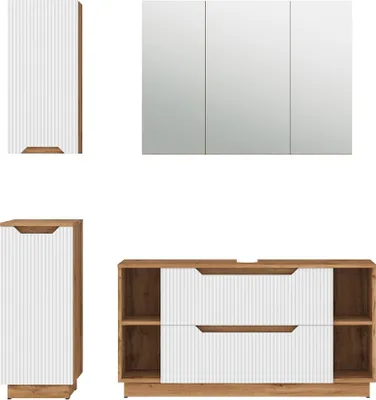 Image de Meubles bain Vicco Lotta Blanc 4 pièces, Model 59427