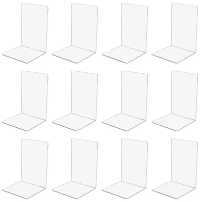 Produktbild von 6 Paare Klare Acryl Bücherstützen - Transparente Organizer für Büro und Schule