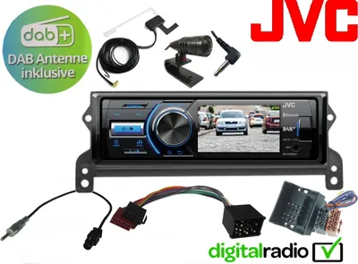 Produktbild von JVC TFT USB Radio passend für Mini R50 R52 R53 One inkl. DAB Antenne Bluetooth