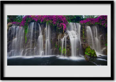 Produktbild von Bild 100x70 MDF-Rahmen Wandkunst Wasserfall Natur