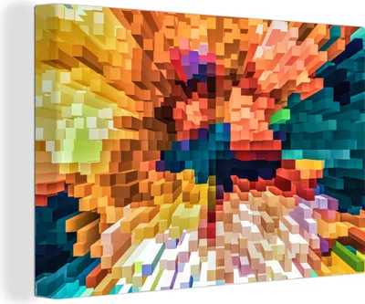 Produktbild von OneMillionCanvasses® - Leinwandbilder - 140x90 cm, Abstrakte und bunte geometrische Formen, Wandbilder Kunstdruck Wanddekoration