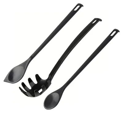 Produktbild von Kochhelfer-Set, bestehend aus: 1 Spatel (30 cm), 1 Holzlöffel (31 cm) und 1 Nudellöffel (30 cm)