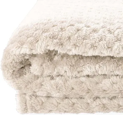 Produktbild von Noah Kuscheldecke Flauschig und Warm - Bettdecke Decke Sofadecke Tagesdecke - 150 x 200 cm Beige