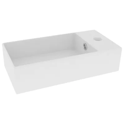 Immagine prodotto di vidaXL Lavabo da bagno con troppopieno in Vetroceramica bianco opaco