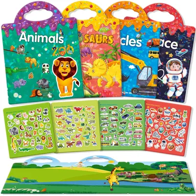 Produktbild von GUYUCOM Wiederverwendbares Stickerbuch Set Kinder Spielzeug ab 2 Jahren