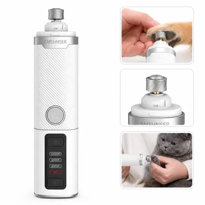 Produktbild von Elektrischer Nagelfeiler für Hunde, mit 2 LED-Lichtern, 3 Geschwindigkeiten, für Katzen und Hunde, 1500 mAh , für kleine, mittlere und große Hunde