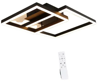 Zdjęcie produktu dla Lampa sufitowa, możliwość regulacji jasności, sterowanie za pomocą pilota, kolor: czarny