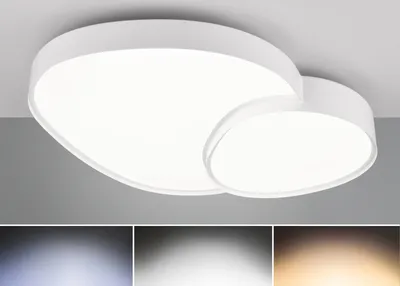 Image de Trio Rise LED Plafonnier 45W dimmable blanc mat CCT couleur de lumière réglable Veilleuse