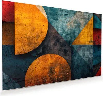 Produktbild von Glasbild 60x40cm in XXL für Wohnzimmer, Schlafzimmer Motiv Geometrische Kunst