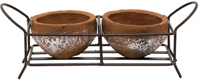 Produktbild von Clayre & Eef Pflanzenhalter 30x12x10 cm Braun Metall