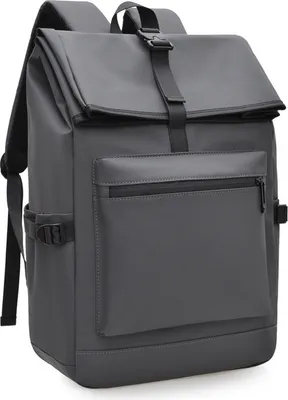 Produktbild von INF Schlanker schwarzer Rucksack: Begleiter für Geschäft, Reise & Schule Grau