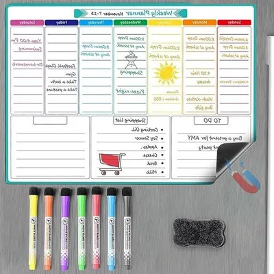 Image de Agenda hebdomadaire magnétique - À réaliser soi-même - 42 x 29,7 cm
