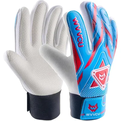 Produktbild von Torwarthandschuhe Kinder & Jugendliche, Fußballhandschuhe, Doppelschutz, Super Halt, Blau Größe S