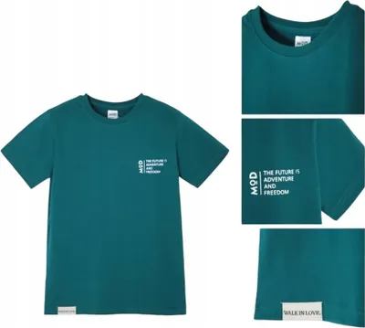 Produktbild von Jungen T-shirt - Blaugrün - Größe 140 - 100% Baumwolle - Klassisches Design
