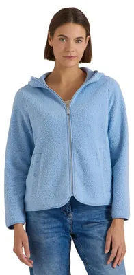 Produktbild von Cecil Teddy-Jacke mit Kapuze in Unifarbe Easy Blue S