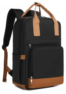 Produktbild von KONO Handgepäckrucksack 40x30x20 für Ryanair und Wizz Air, Kabinenrucksack für Flugreisen und Reisen, leicht kompakt praktisch Schwarz CB