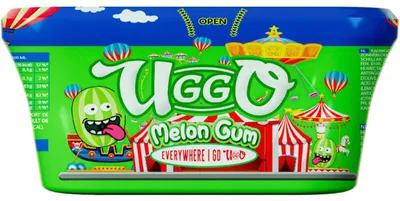 Zdjęcie produktu dla Guma do żucia Uggo Melon 180g – o smaku owocowego melona, orzeźwiająca
