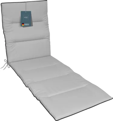 Produktbild von LILENO HOME Sonnenliege Auflage als [1er Set - Rollliege] in Silber + Keder Anthrazit - Gartenliegen Auflage perfekt für Strandliege - Polster Auflage für Gartenliege (190x60x4cm)