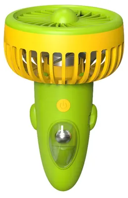 Zdjęcie produktu dla Przenośny wentylator, strumień chłodnego powietrza, 1200 mAh, mini wentylator ręczny z możliwością ładowania przez USB, 3 prędkości, wentylator z funkcją głośnomówiącą do prac domowych, biura, na świeżym powietrzu, na kempingu, w podróży, podczas uprawiania sportu, w kolorze zielonym i żółtym